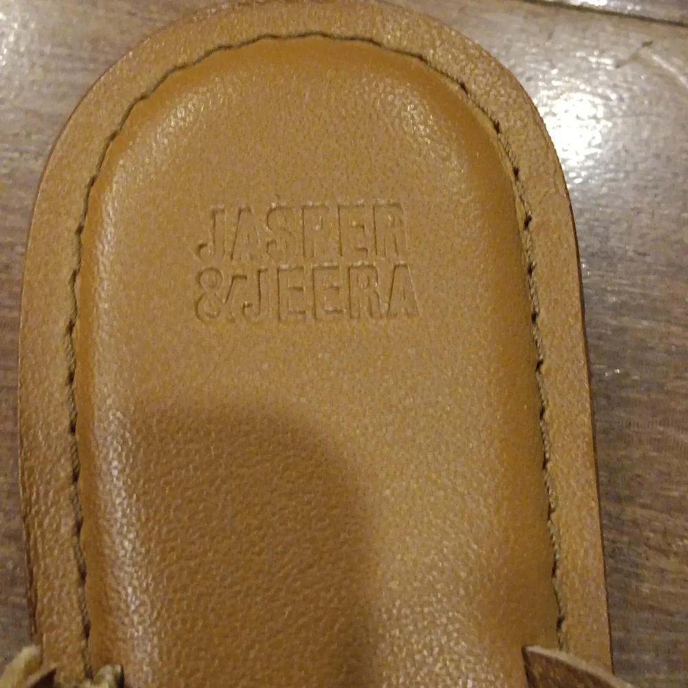 Anthropologie Jasper & Jeera Azille Beaded Leather Slides Sandals size 39 - Picture 5 of 6